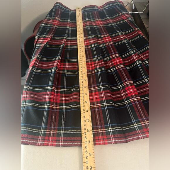Vintage 80s Tartan Pleated  Skirt Plus Size - Picture 8 of 8